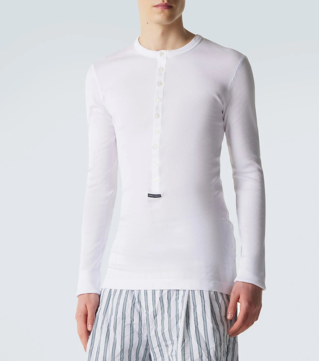 Dolce&Gabbana - Ribbed-knit cotton Henley shirt