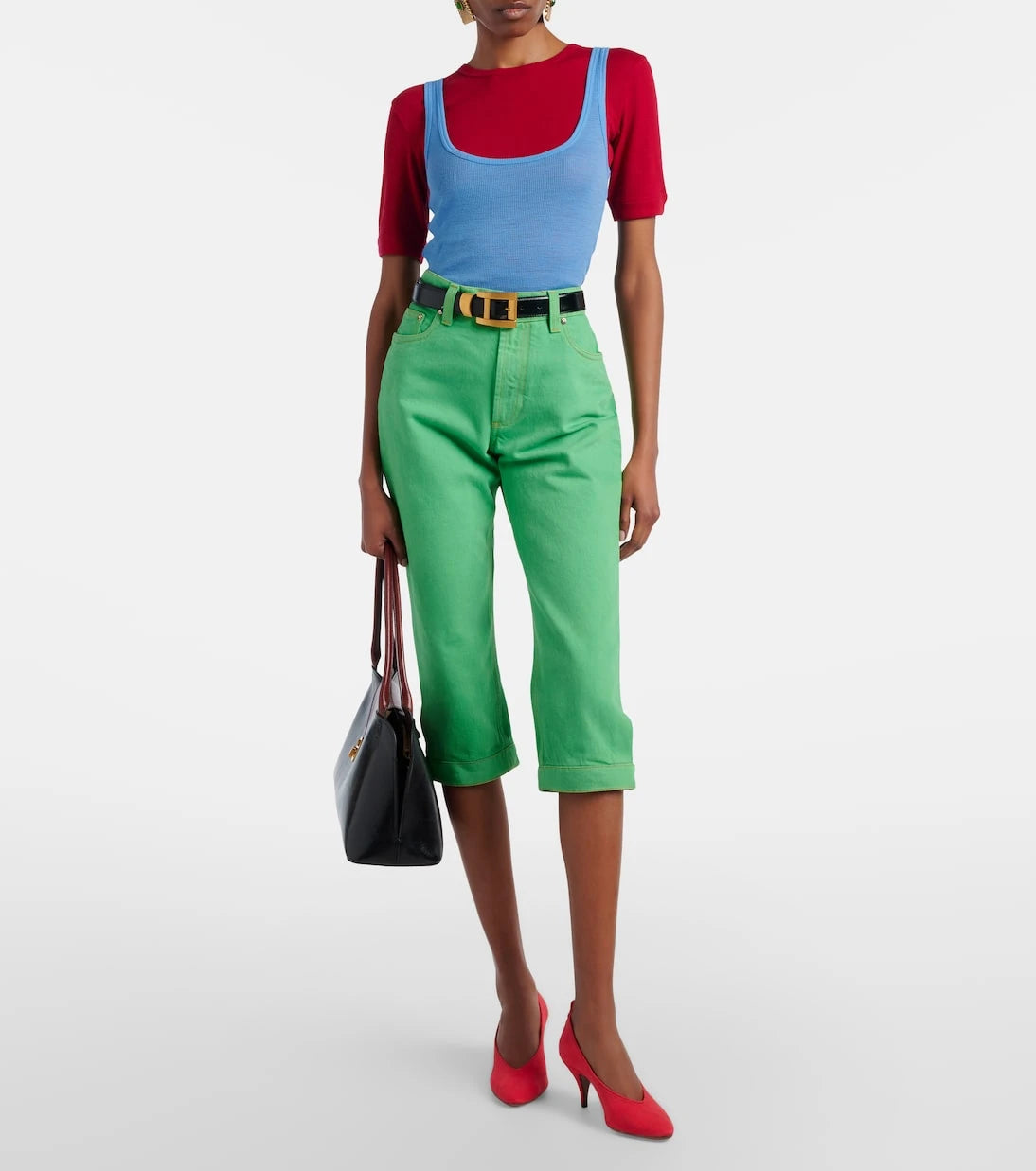 Versace - High-rise capri jeans