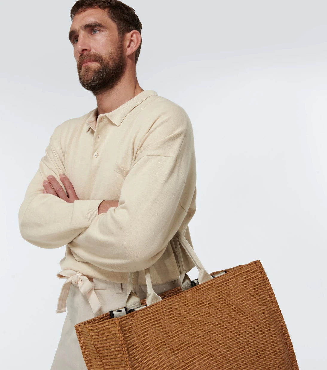 Commas - Linen and cotton polo top