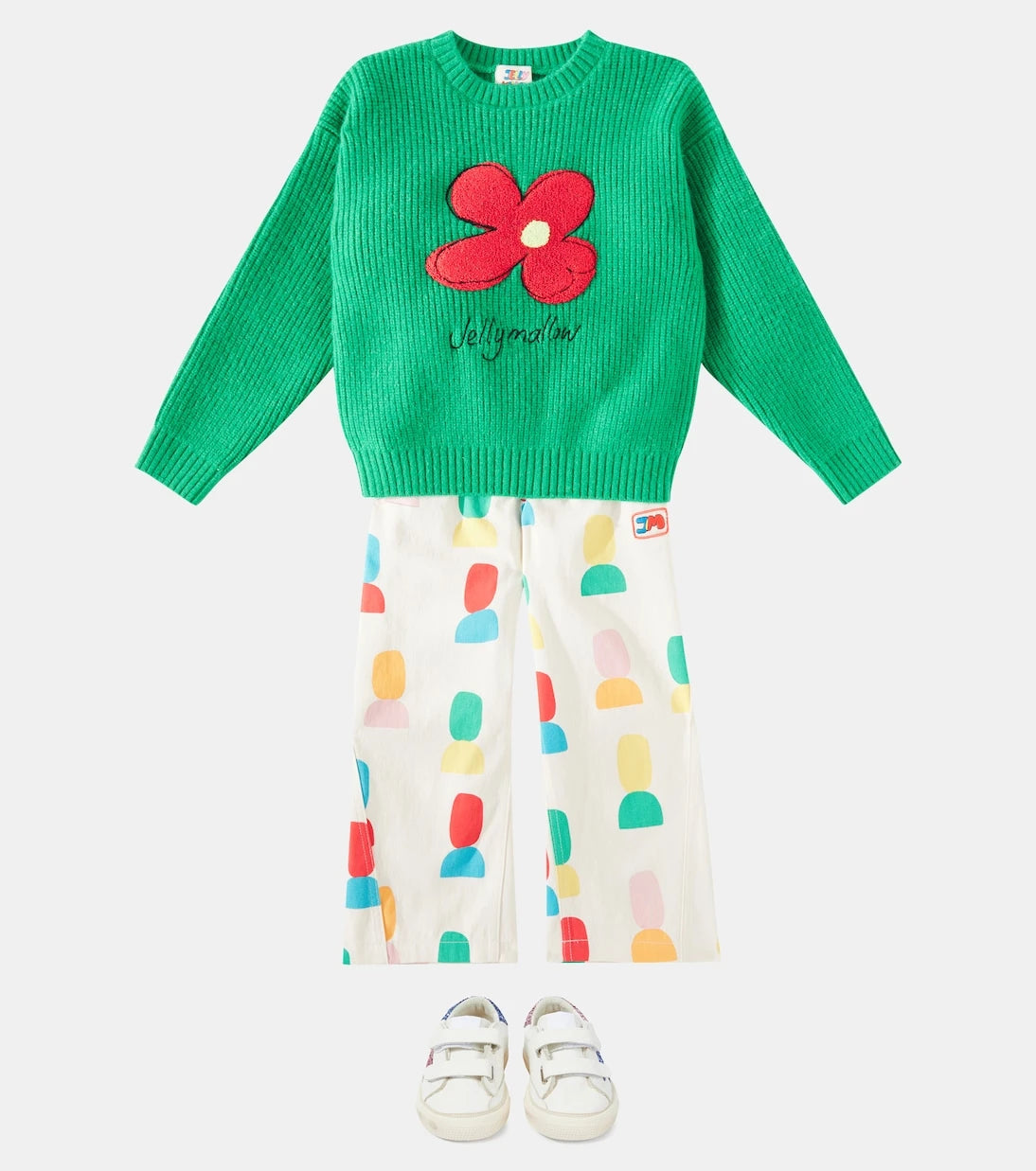 Jellymallow - JM Flower embroidered ribbed-knit sweater