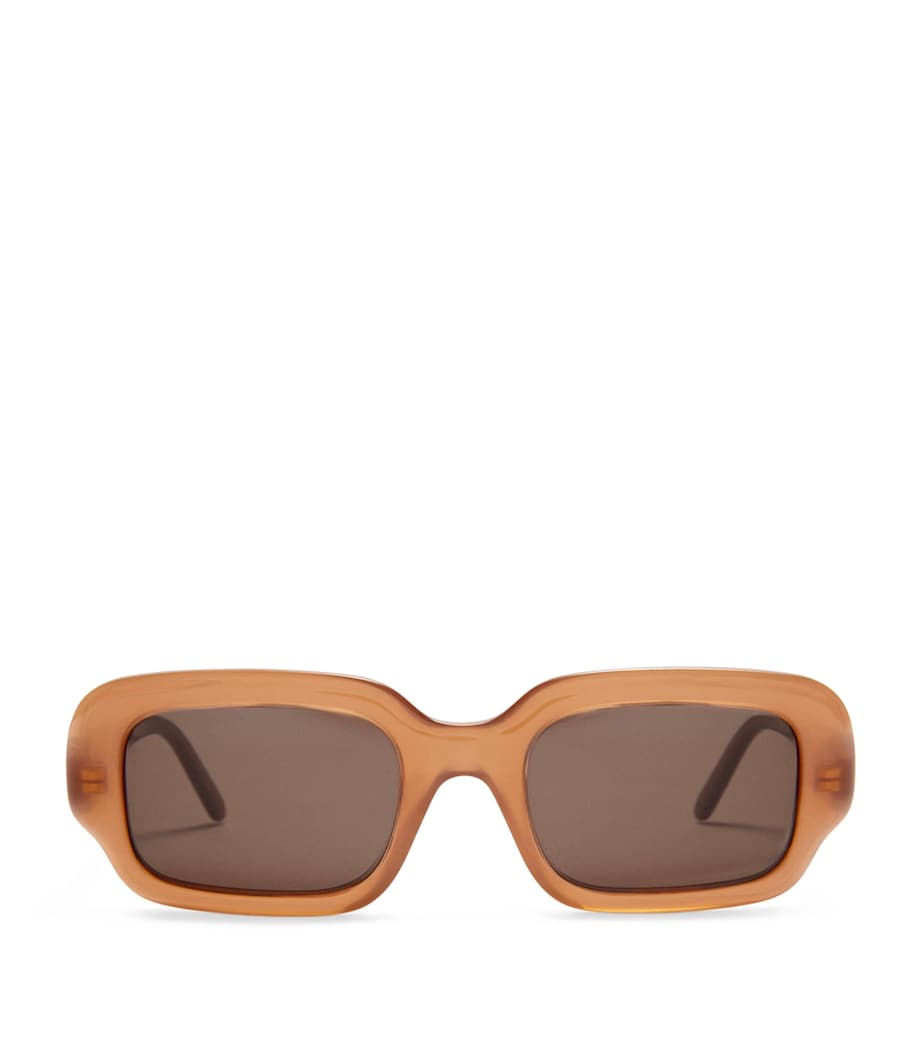 LOEWE Brown Acetate Rectangular Slim Sunglasses