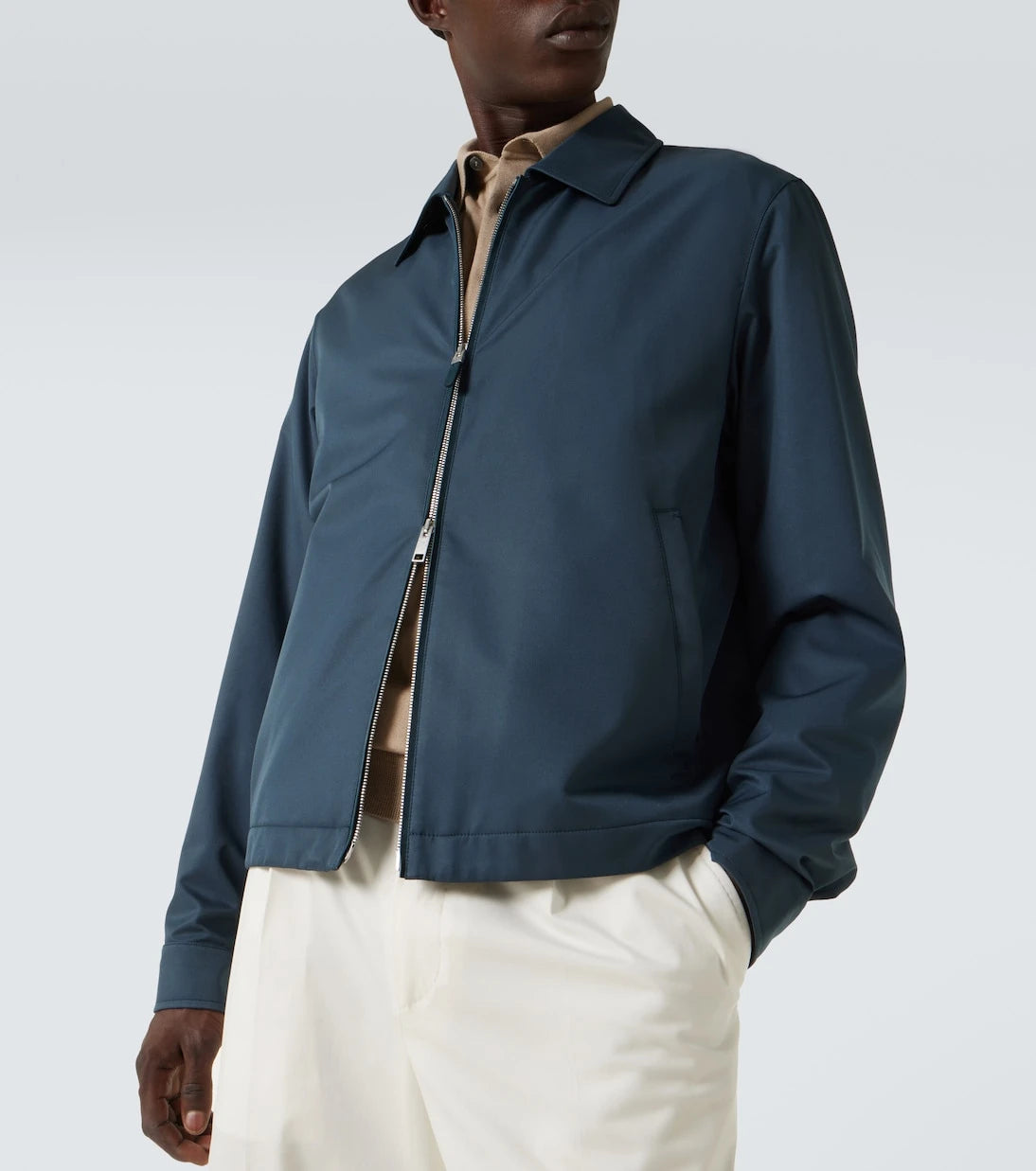 Zegna - Leather-trimmed blouson