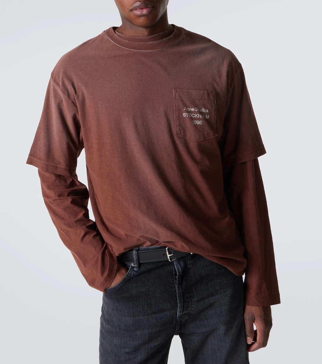Acne Studios - تي شيرت من القطن المخلوط بشعار الماركة