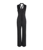 Claudie Pierlot Black Satin Plunge-Neck Jumpsuit