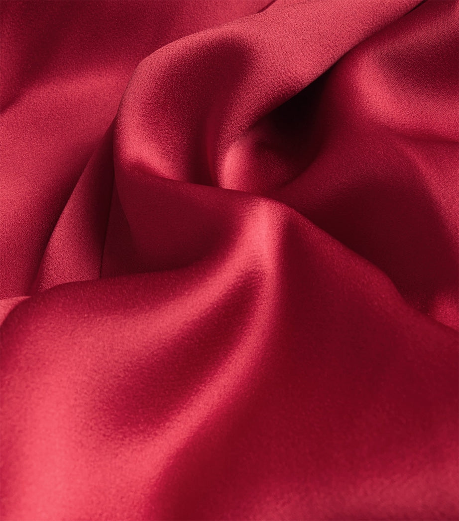 Victoria Beckham Red Gathered Waist Maxi Dress