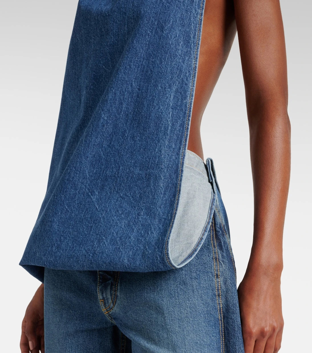 Alaïa - Caped denim top