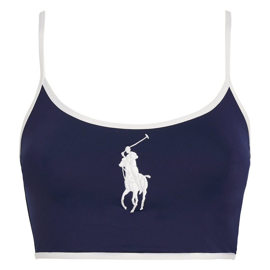 Polo Ralph Lauren Navy Polo Pony Two-Tone Bikini Top