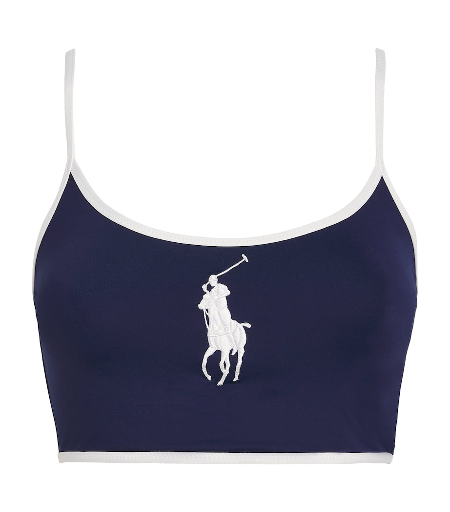 Polo Ralph Lauren Navy Polo Pony Two-Tone Bikini Top
