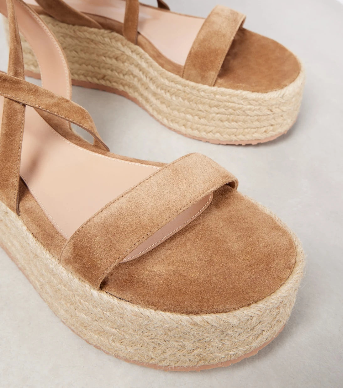 Gianvito Rossi - Suede-trimmed platform espadrilles