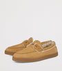 Brown Chambeliboat Suede Shearling-Lined Boat Shoes