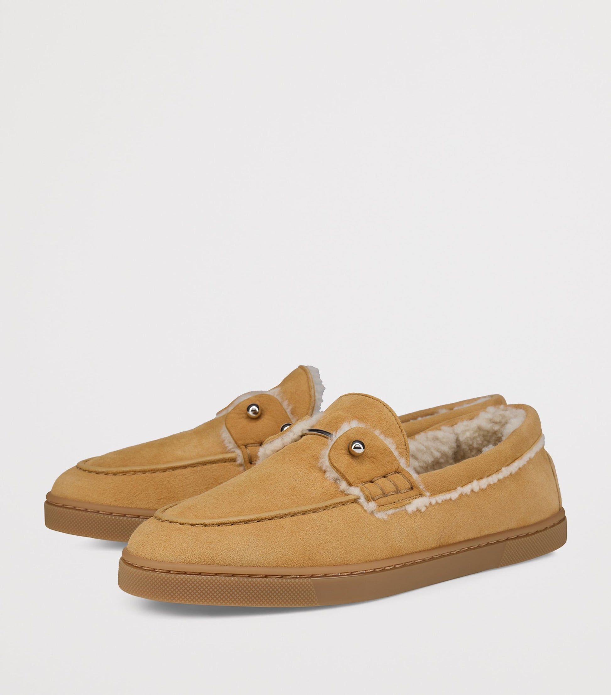 Brown Chambeliboat Suede Shearling-Lined Boat Shoes
