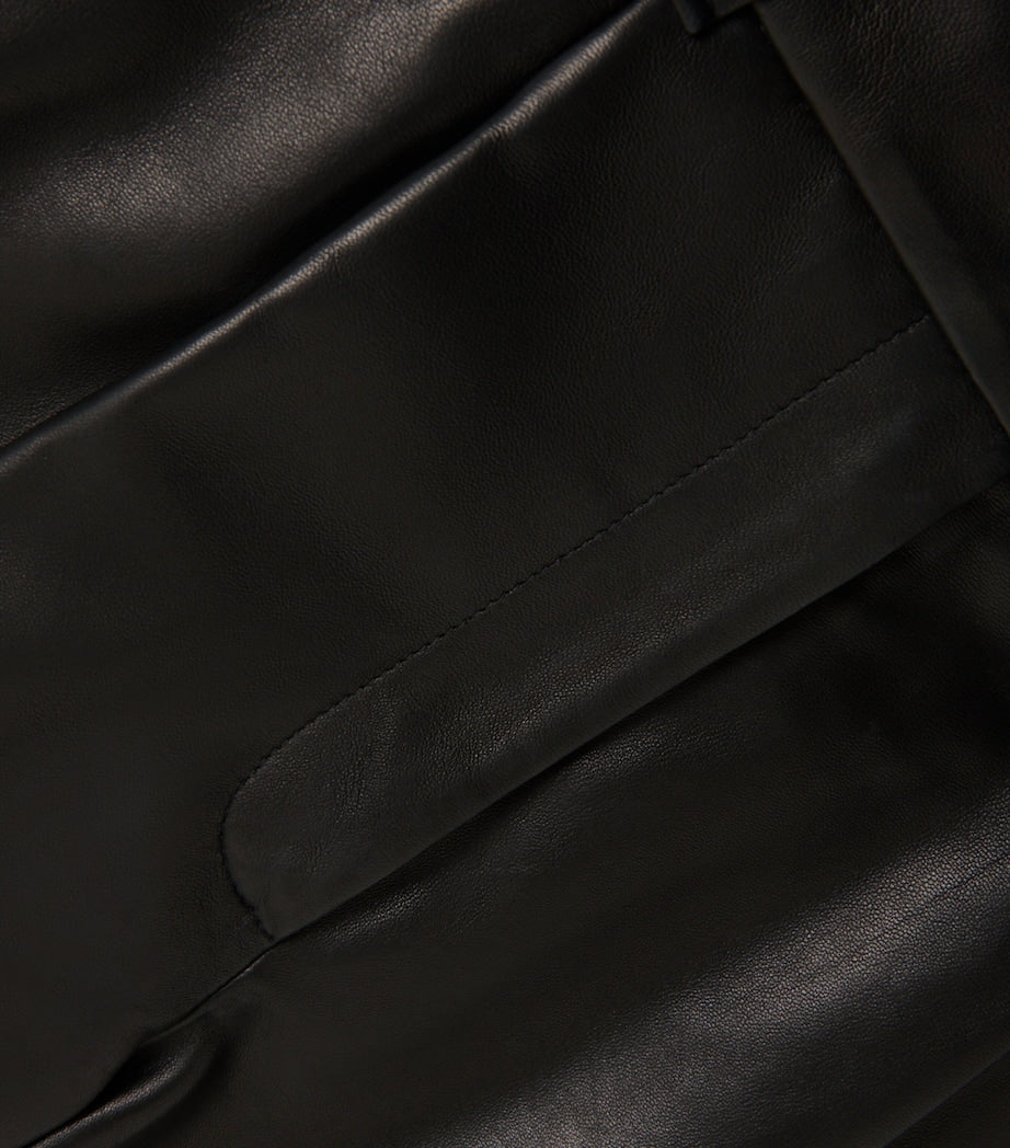 Rag & Bone Black Leather Irina Bermuda Shorts