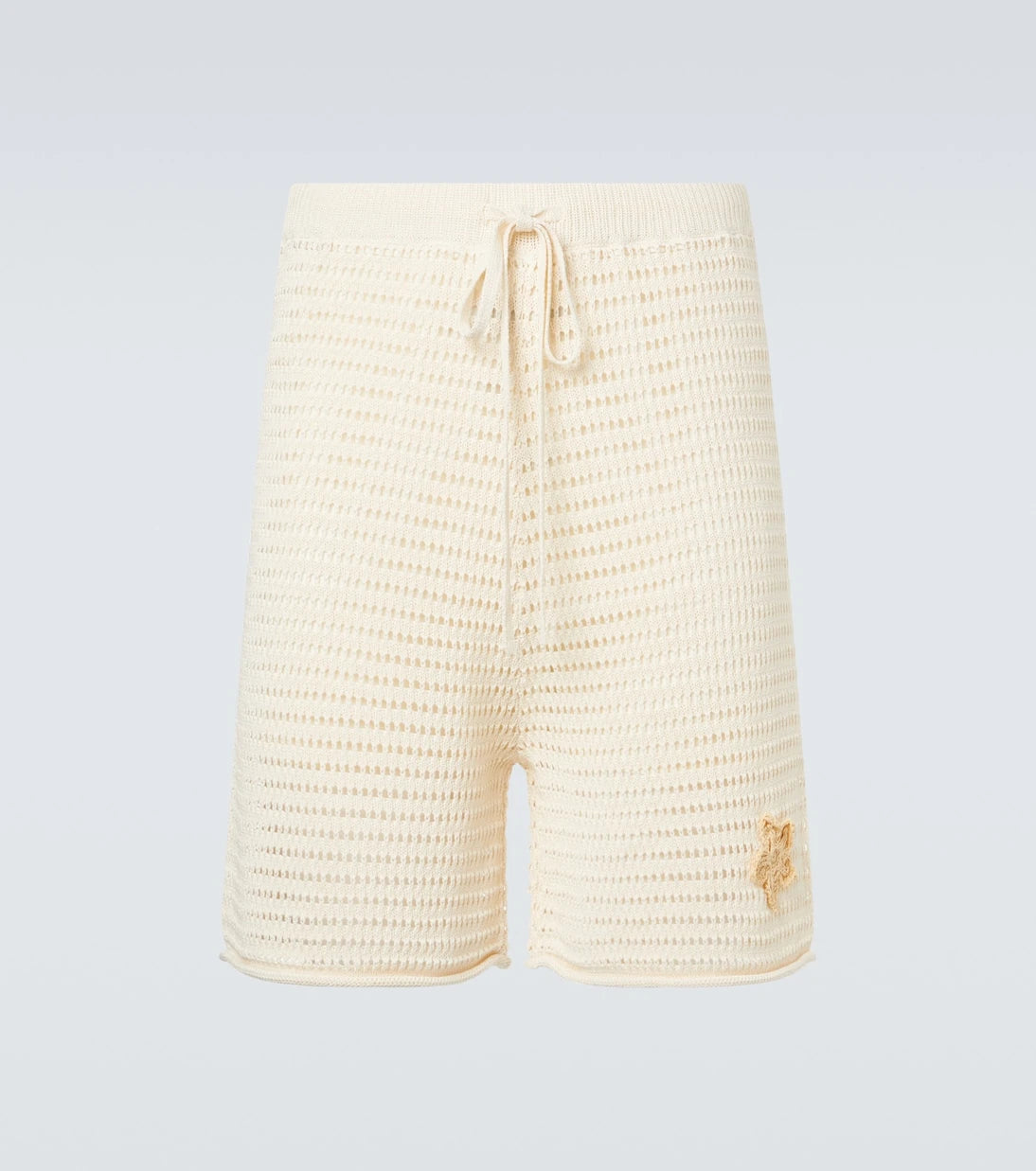 Commas - Crochet floral-appliqué open-knit Bermuda shorts