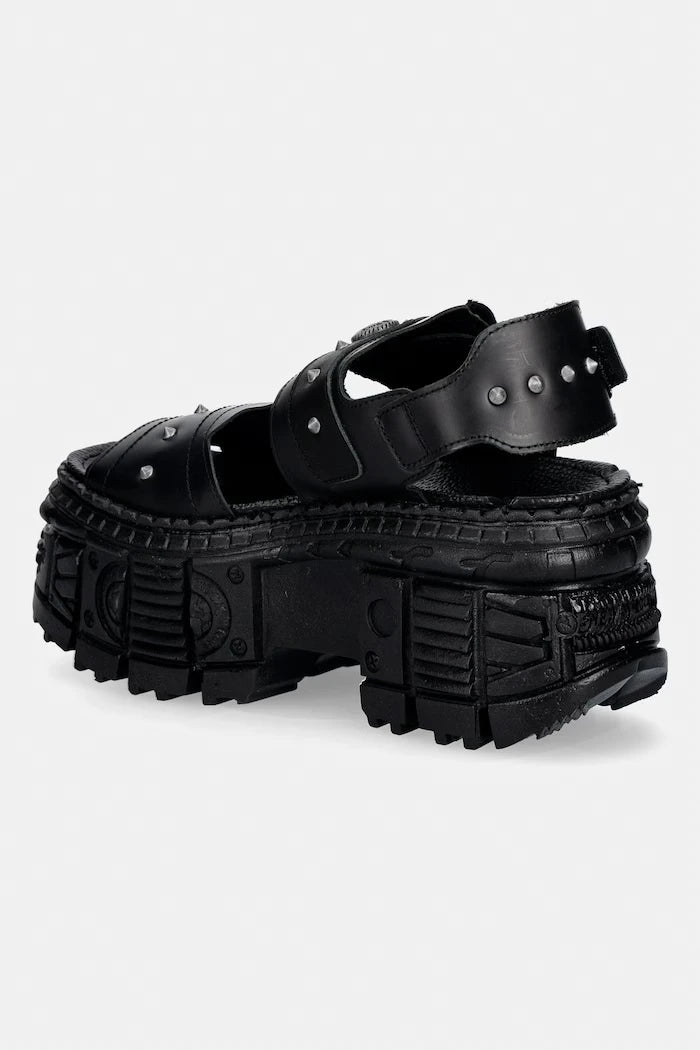 New Rock ANTIK NEGRO, ITALI NEGRO, TANK CASCO LATE kadın deri sandalet