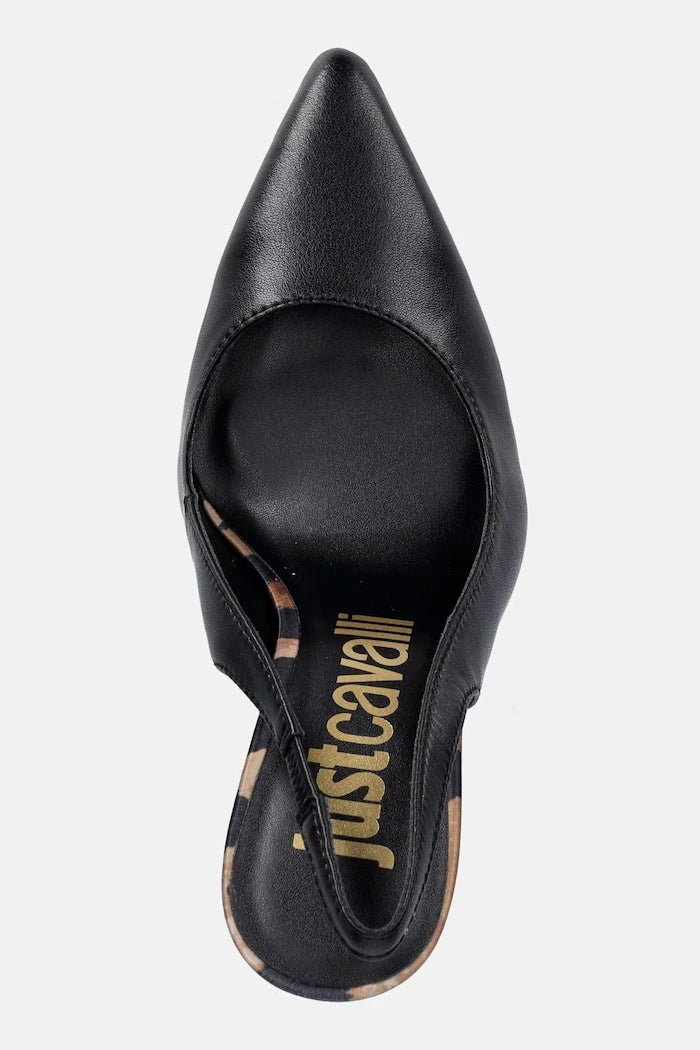 Just Cavalli обувки с ток от кожа