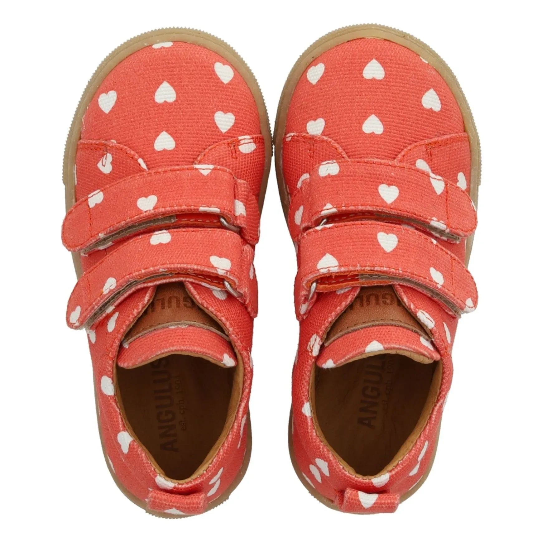 Angulus - Mini Hearts Double Scratch Sneakers | Red