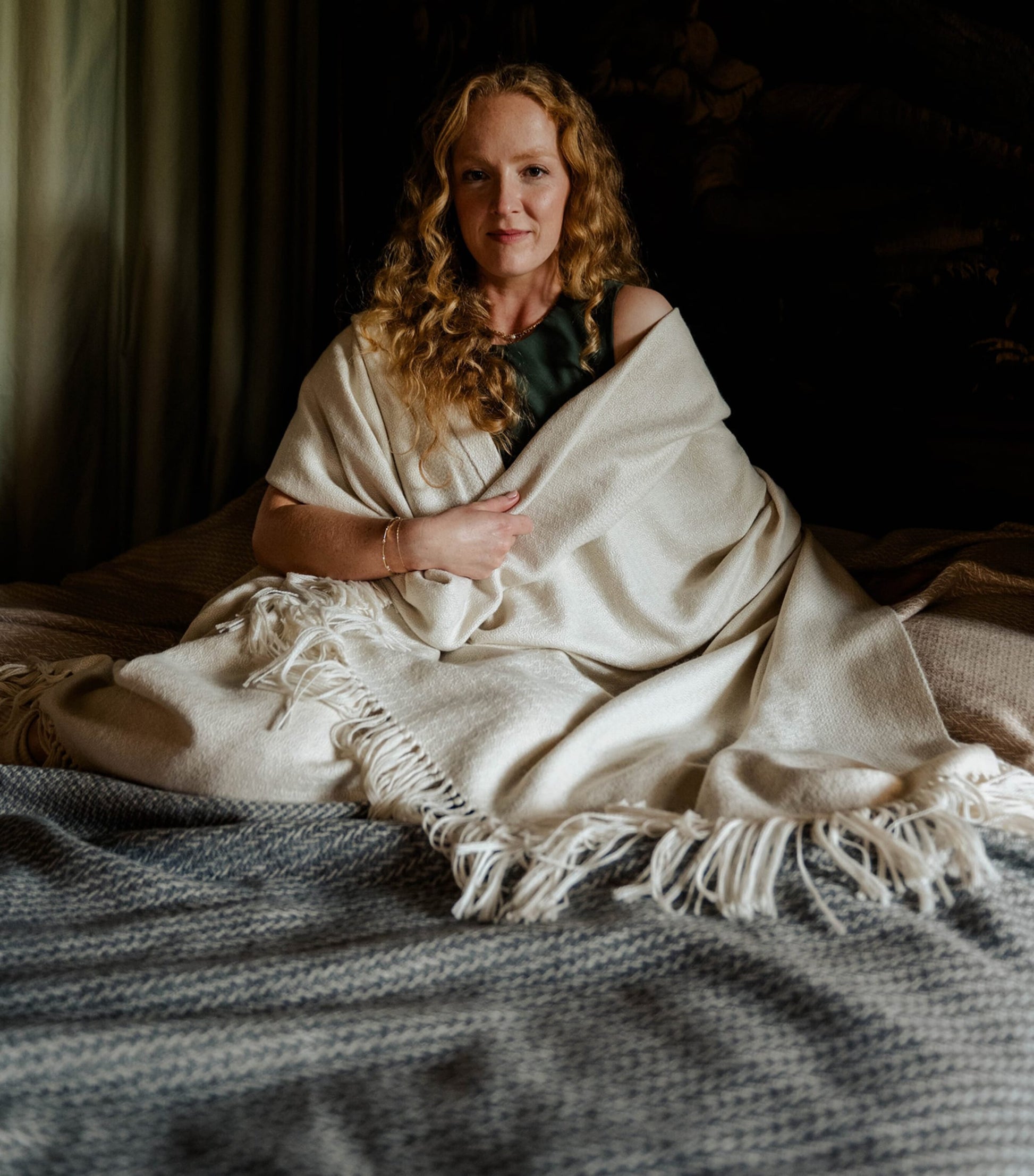 Araminta Campbell Alpaca-Blend Willow Throw (150cm x 230cm)