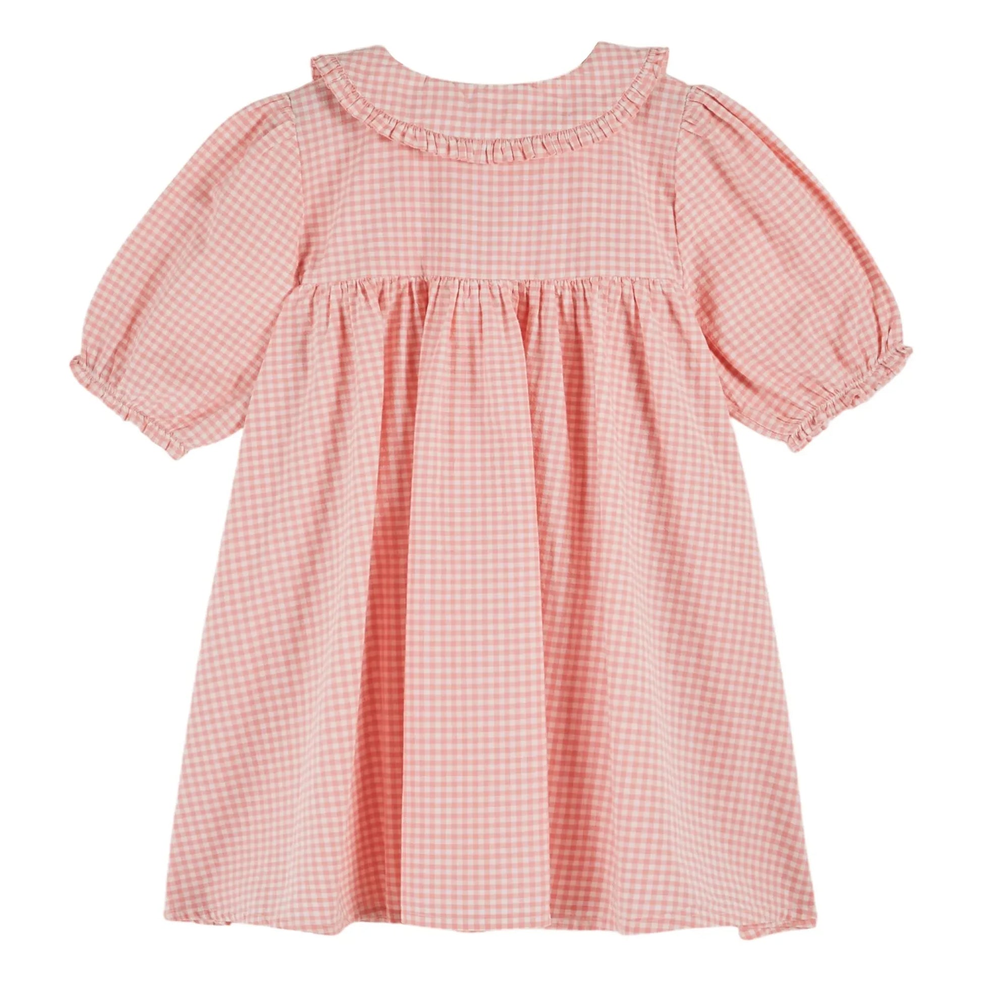 Emile et Ida - Organic cotton gingham maxi dress | Pink