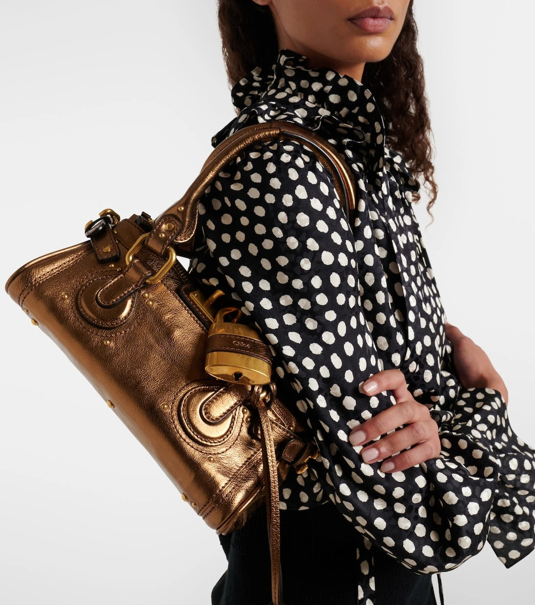 Chloé - Paddington metallic leather shoulder bag