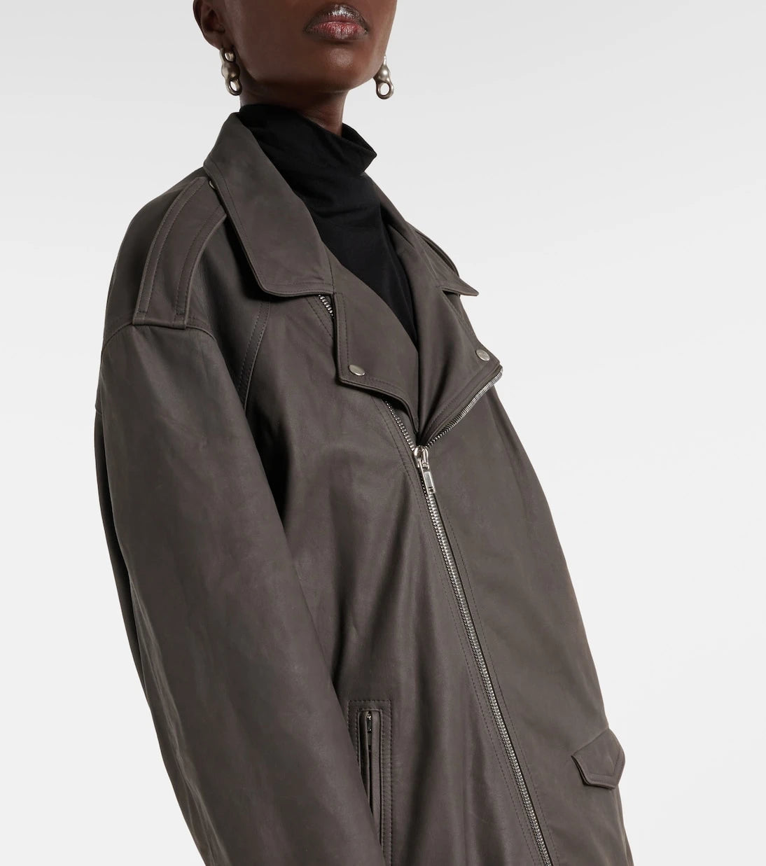 Rick Owens - Oversized leather jacket