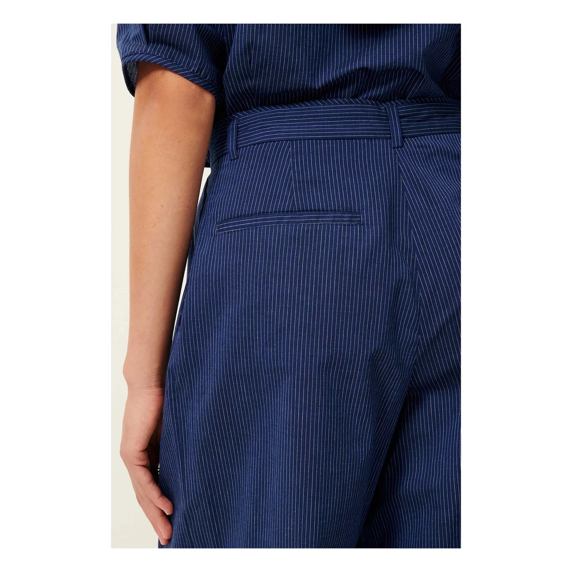 Sessùn - Provencia Cotton Stripe Pants | Navy blue