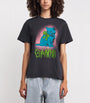 GANNI Black Organic Cotton Neon Kitty T-Shirt