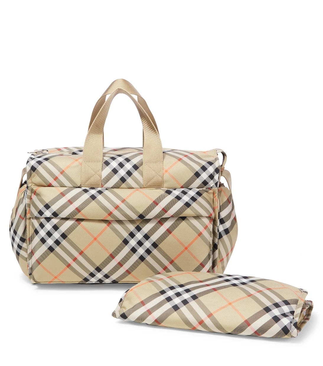 Burberry Kids - حقيبة تغيير حفاضات قماشية بنقشة بربري كاروهات