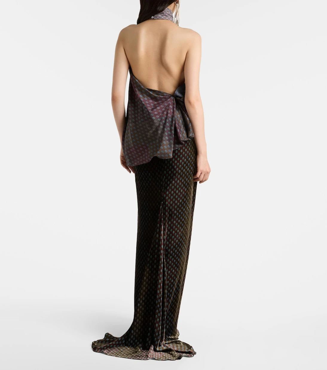 Dries Van Noten - Printed halterneck silk top
