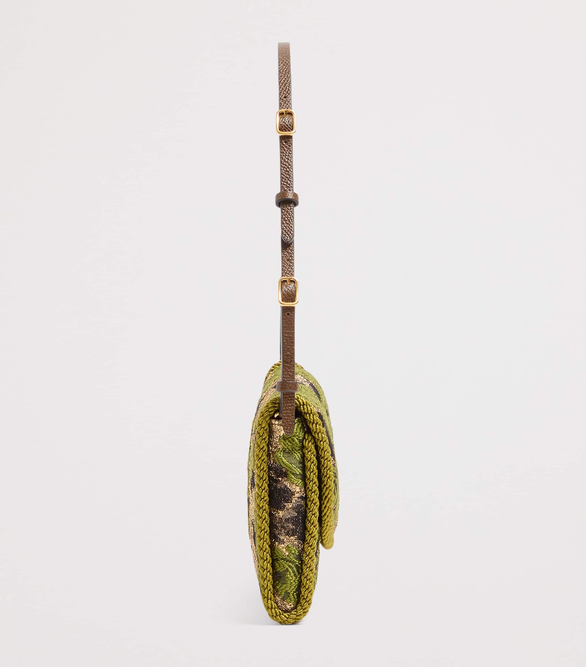 Embroidered Vain Soft Shoulder Bag