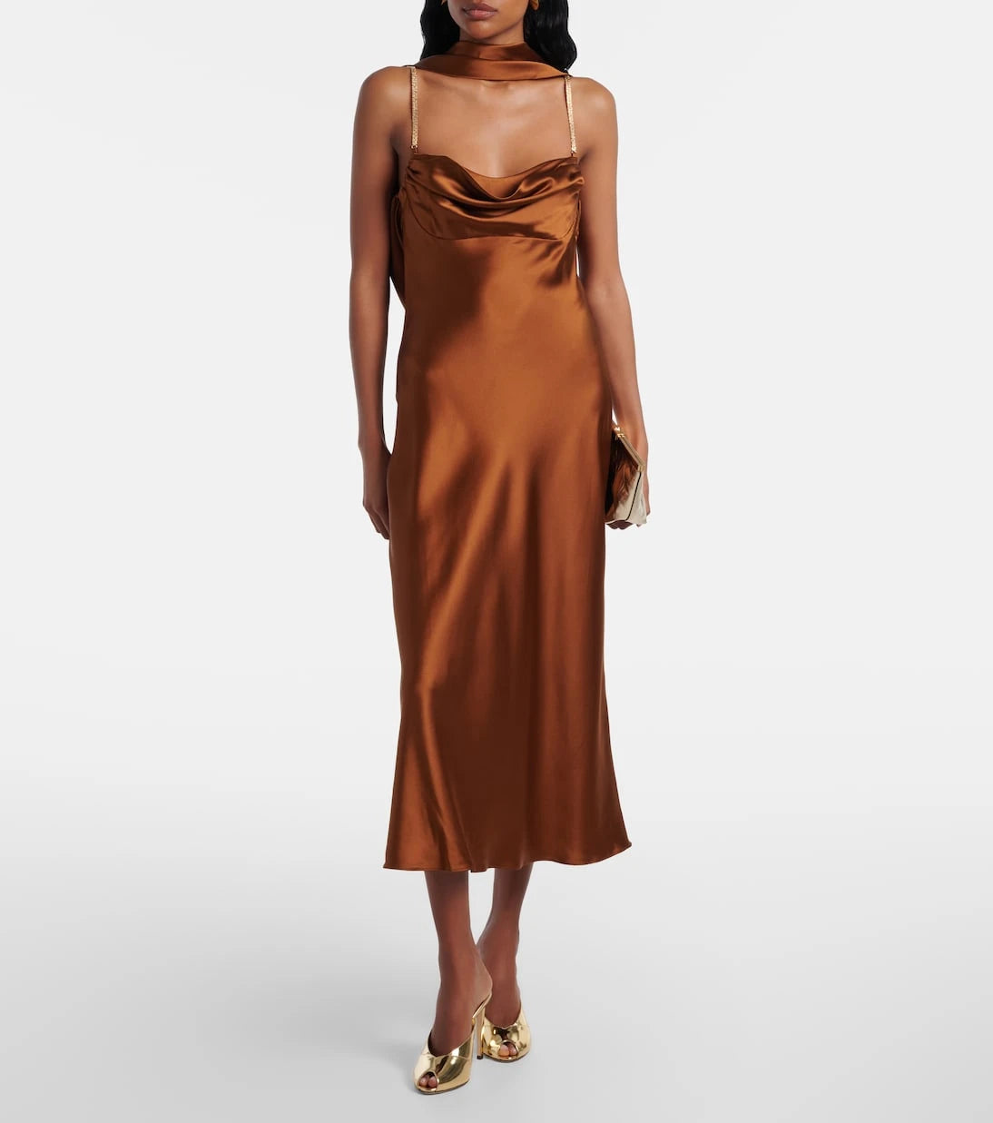 Rebecca Vallance - Phoenix draped silk satin cocktail dress