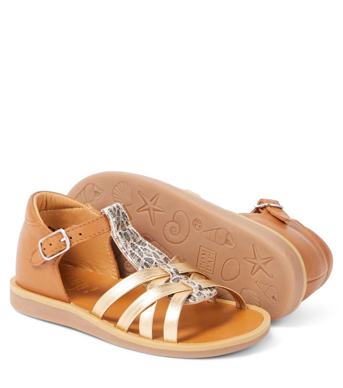 Pom d'Api - Poppy Back Neptune leather sandals