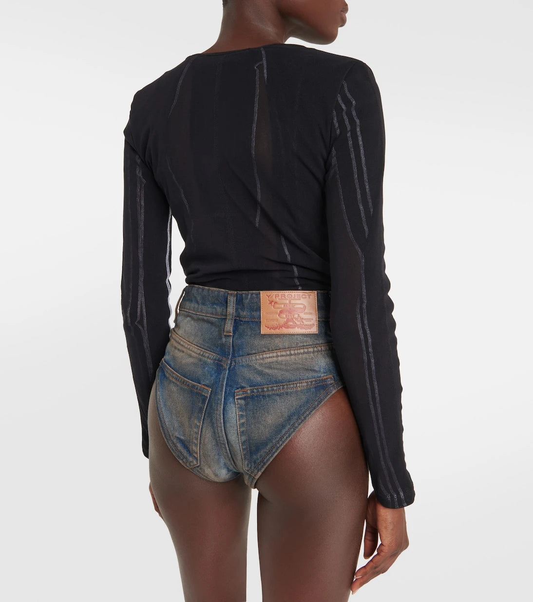 Y/Project - Janty high-rise denim shorts