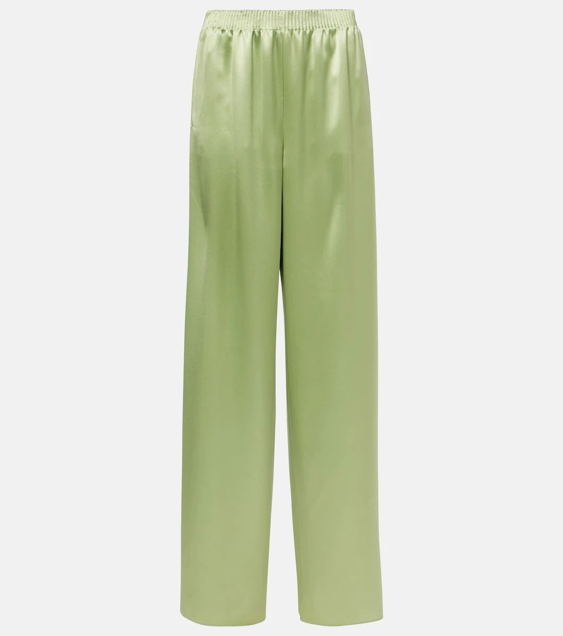 Valentino - High-rise silk duchesse wide-leg pants