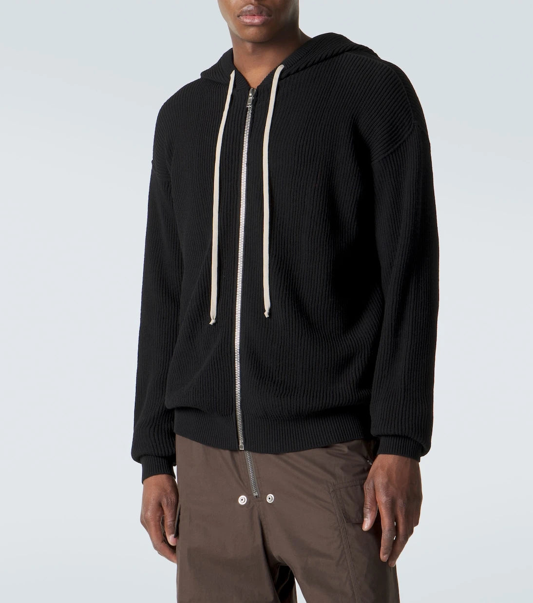 Rick Owens - Ribbed-knit virgin wool hoodie