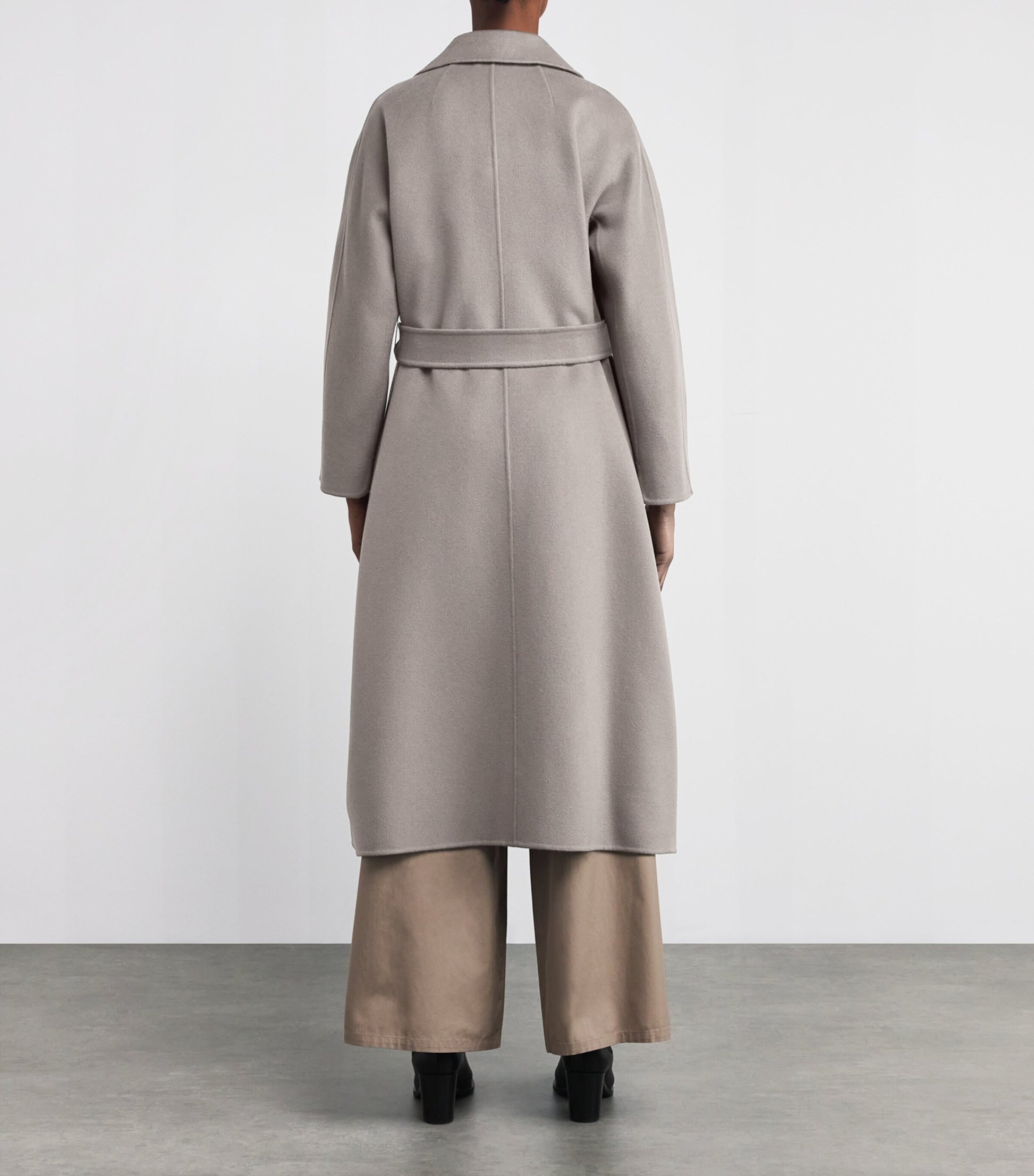 Max Mara Grey Virgin Wool Esturia Wrap Coat