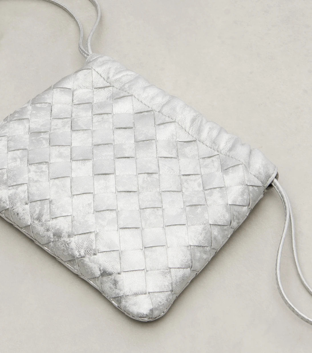 Bottega Veneta - Intrecciato Small metallic leather pouch