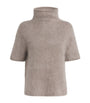 Soft Goat Beige Brushed Cashmere Short-Sleeve Sweater