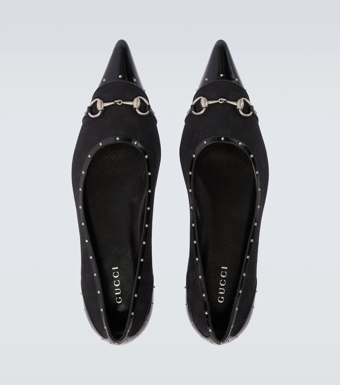 Gucci - Horsebit GG Canvas studded flats