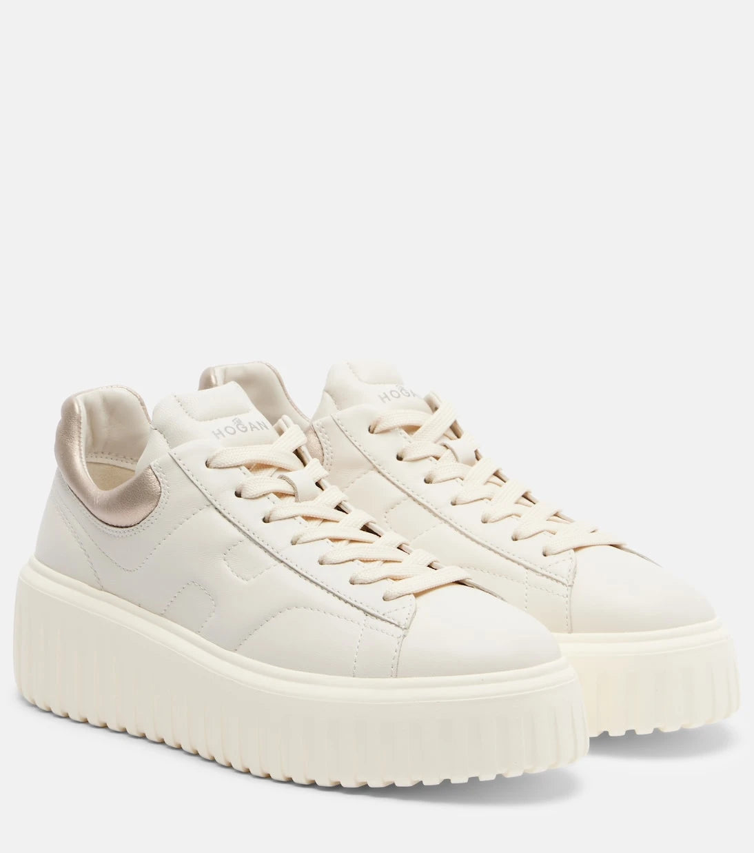 Hogan - H-Stripes leather platform sneakers