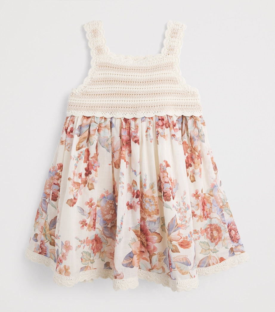 Zimmermann Kids Cotton Embroidered Mirella Dress (1-12 Years)