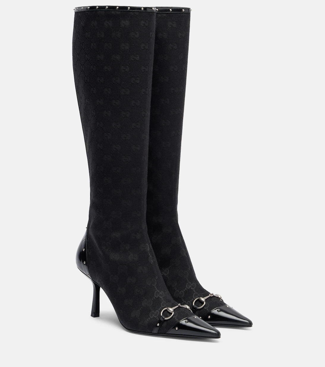 Gucci - Savoy Horsebit GG canvas knee-high boots