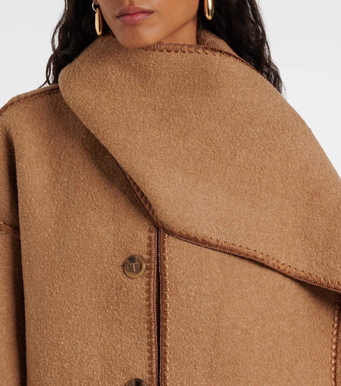 Toteme - Embroidered wool-blend scarf jacket