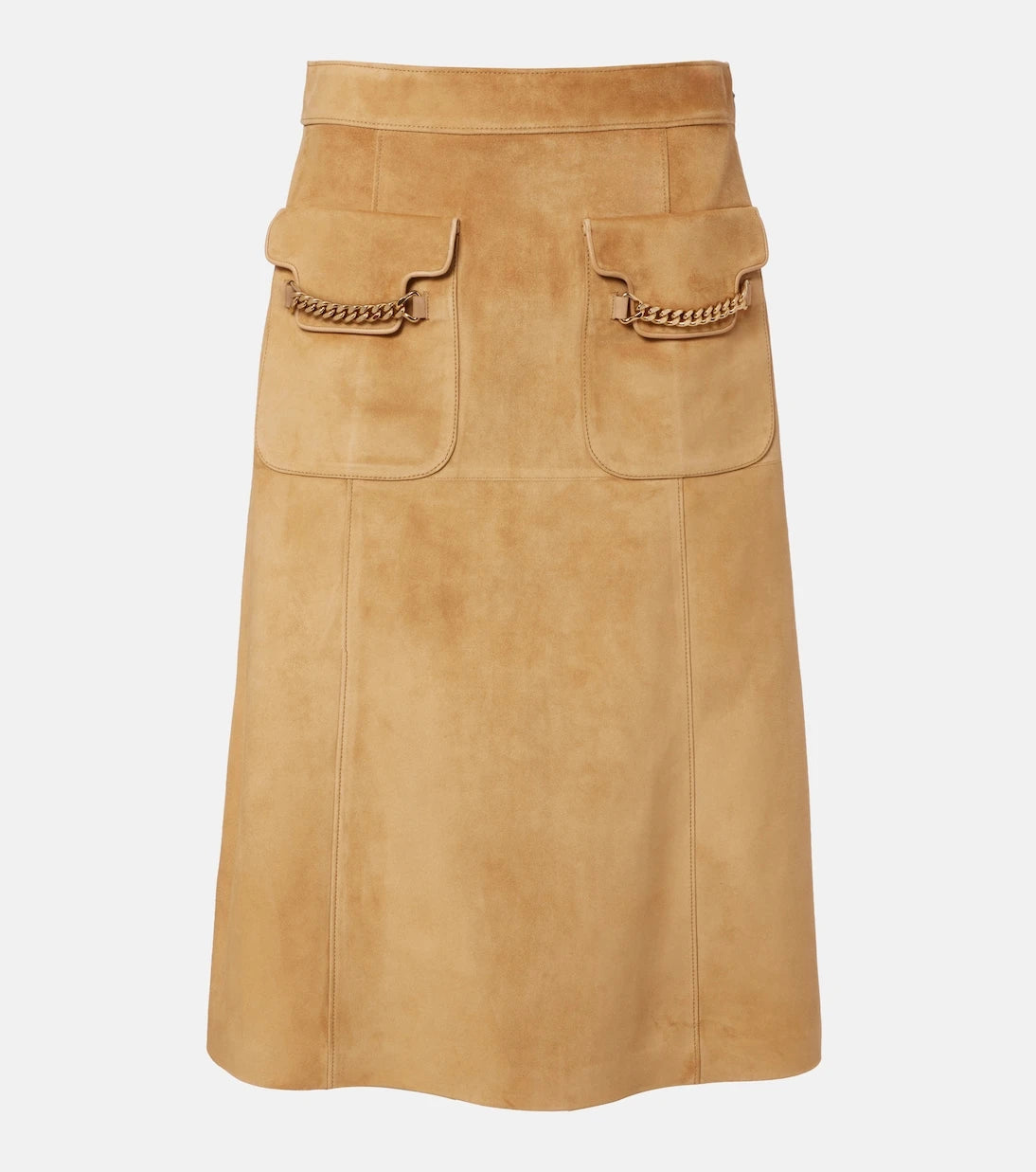 Gucci - Embellished suede midi skirt