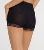 Hanro Black Wool-Silk Woolen Lace Boyleg Briefs