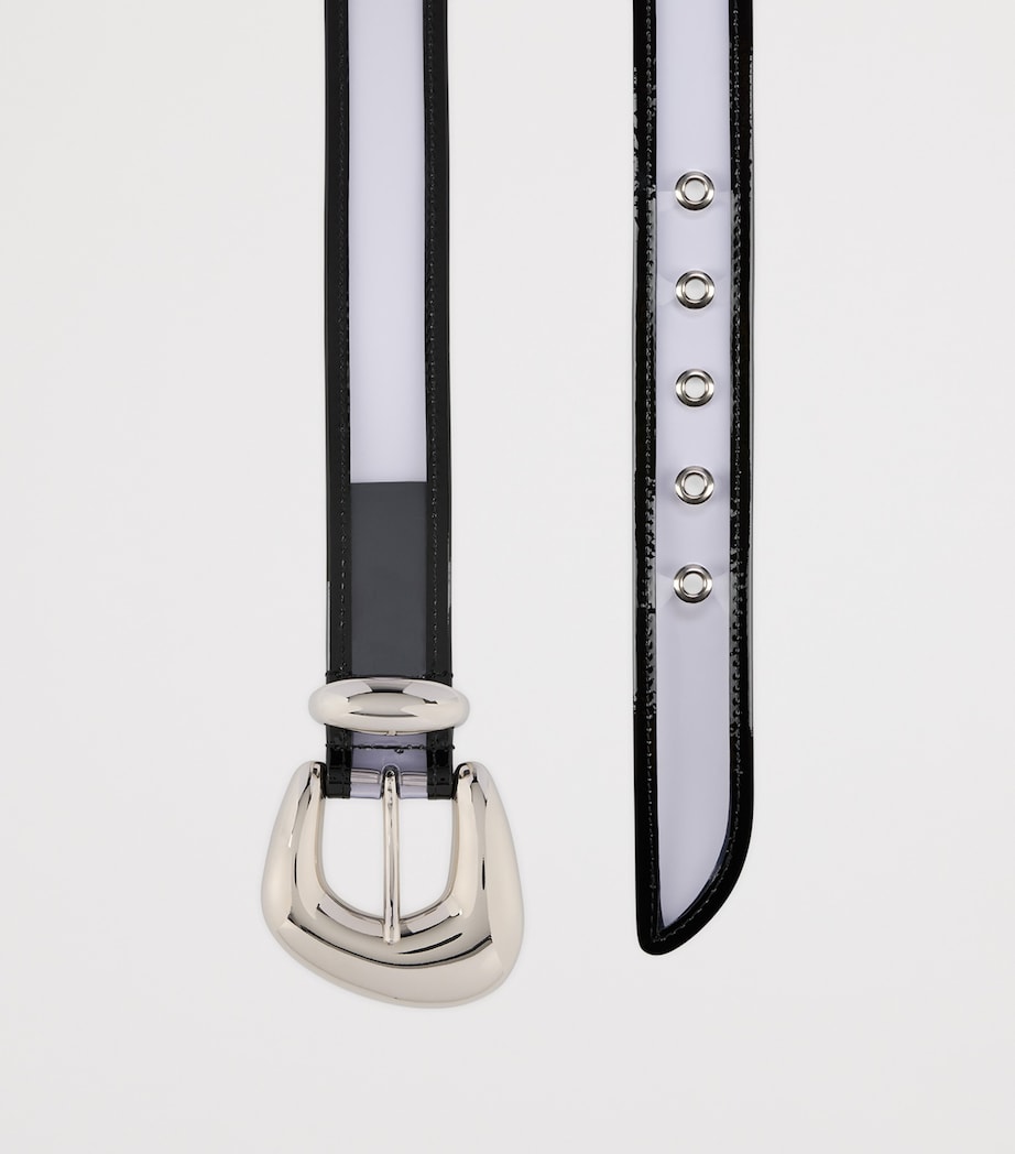 Christian Louboutin Black Bubble PVC Patent Leather Belt