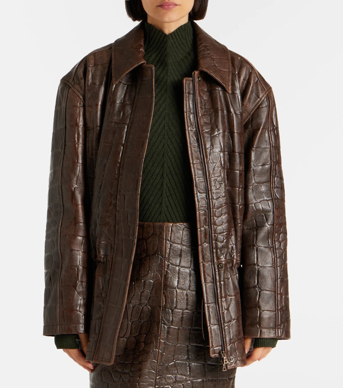 Emilia Wickstead - Norcutt croc-effect leather jacket