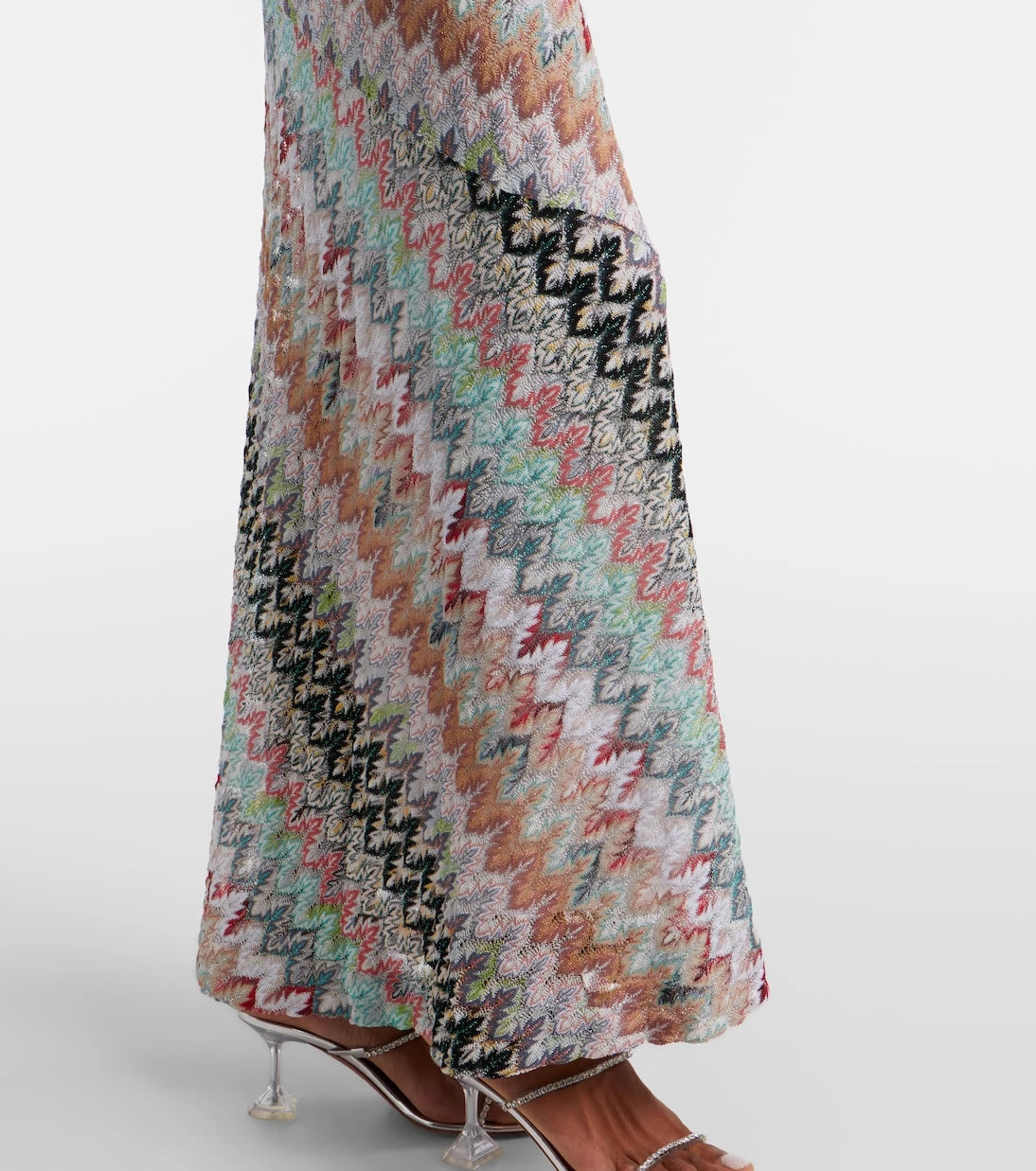 Missoni - فستان ماكسي لاميه بتصميم متعرج