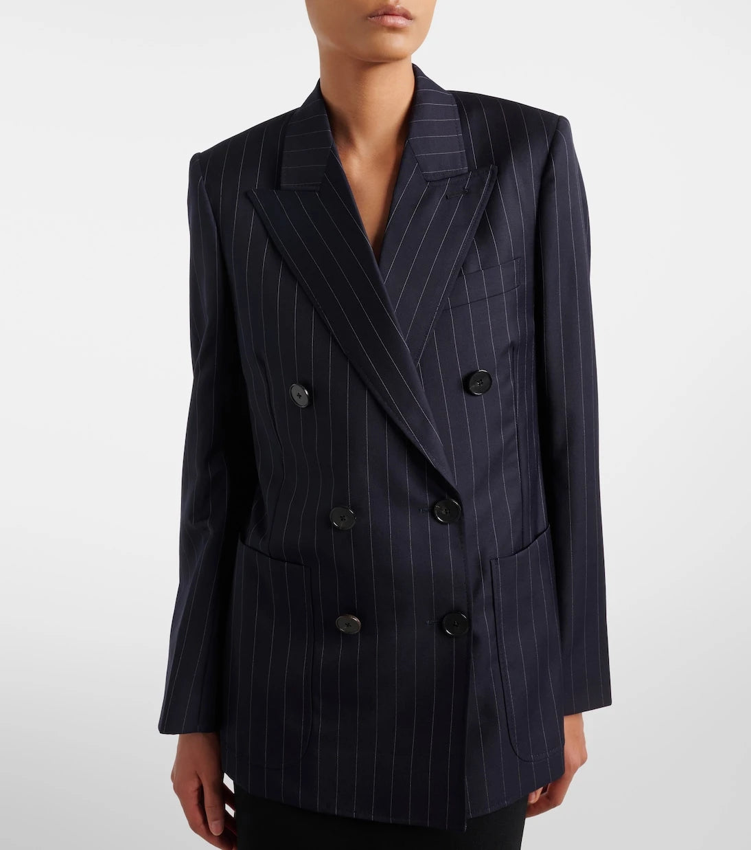 Givenchy - Pinstripe double-breasted wool blazer