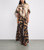 Brown Silk Twill Printed Scarf