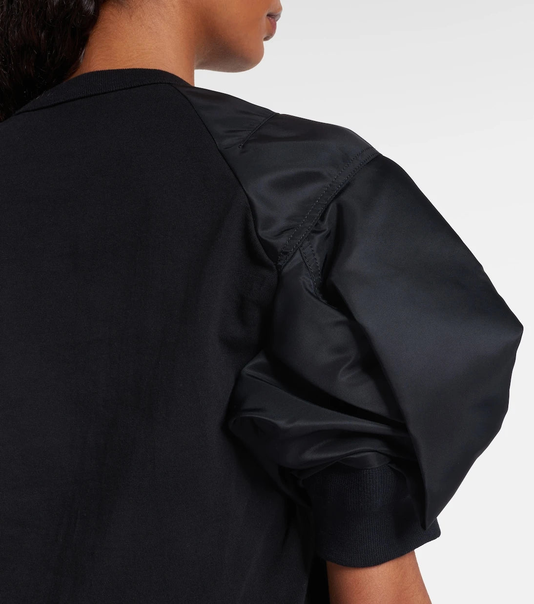 Sacai - Cotton twill and jersey T-shirt